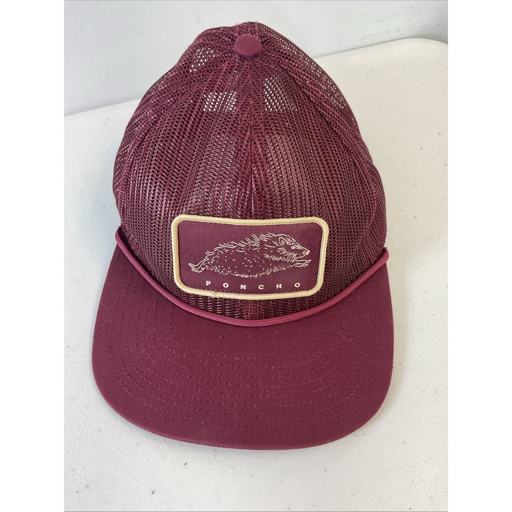 Poncho Outdoors Maroon Mesh‎ Snapback Javelina Razorback Trucker Hat